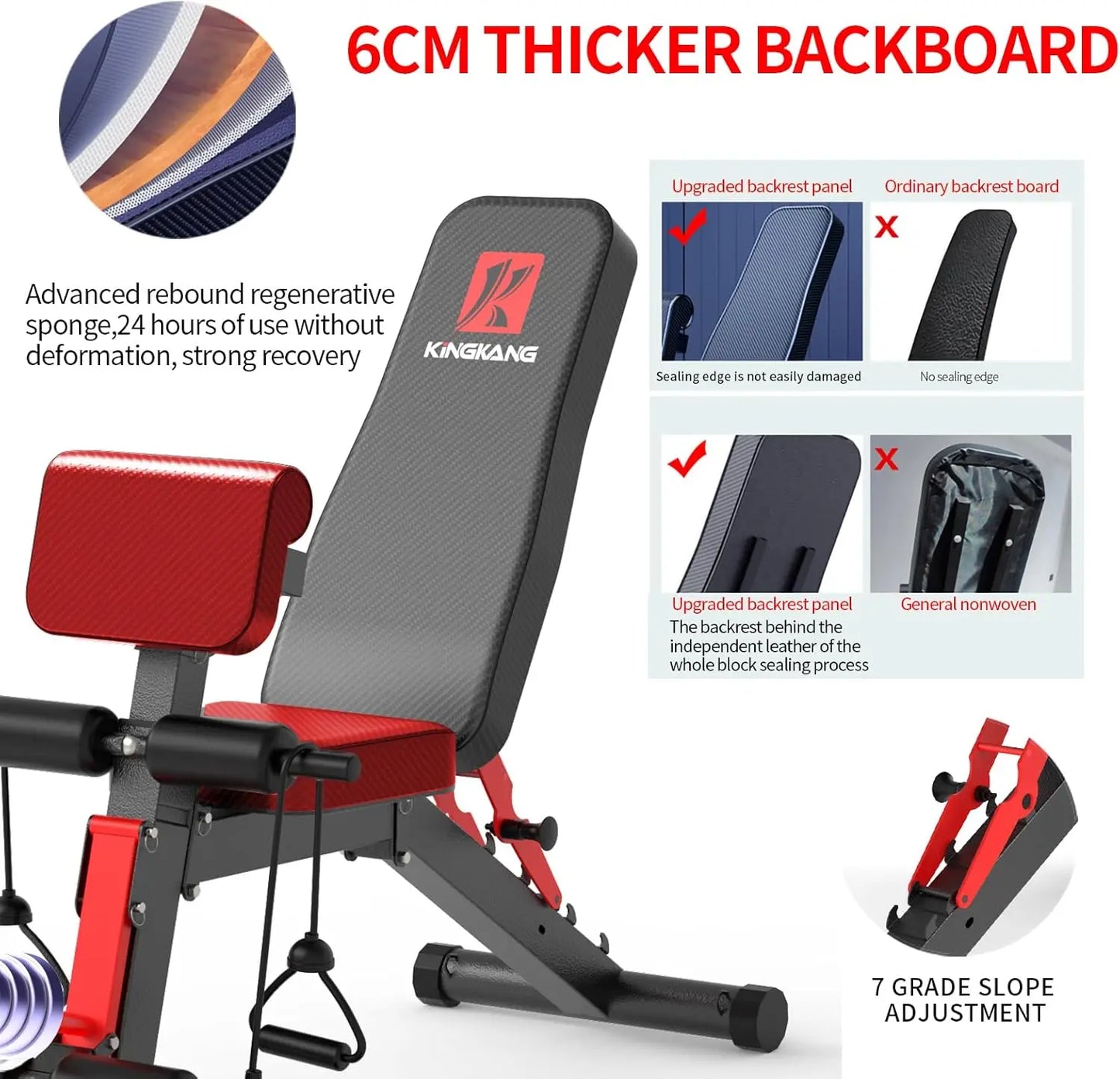 Adjustable Weight Bench Utility Workout Bench Foldable Incline Decline Benches for Home Gym Full Body Workout Load 600LBS