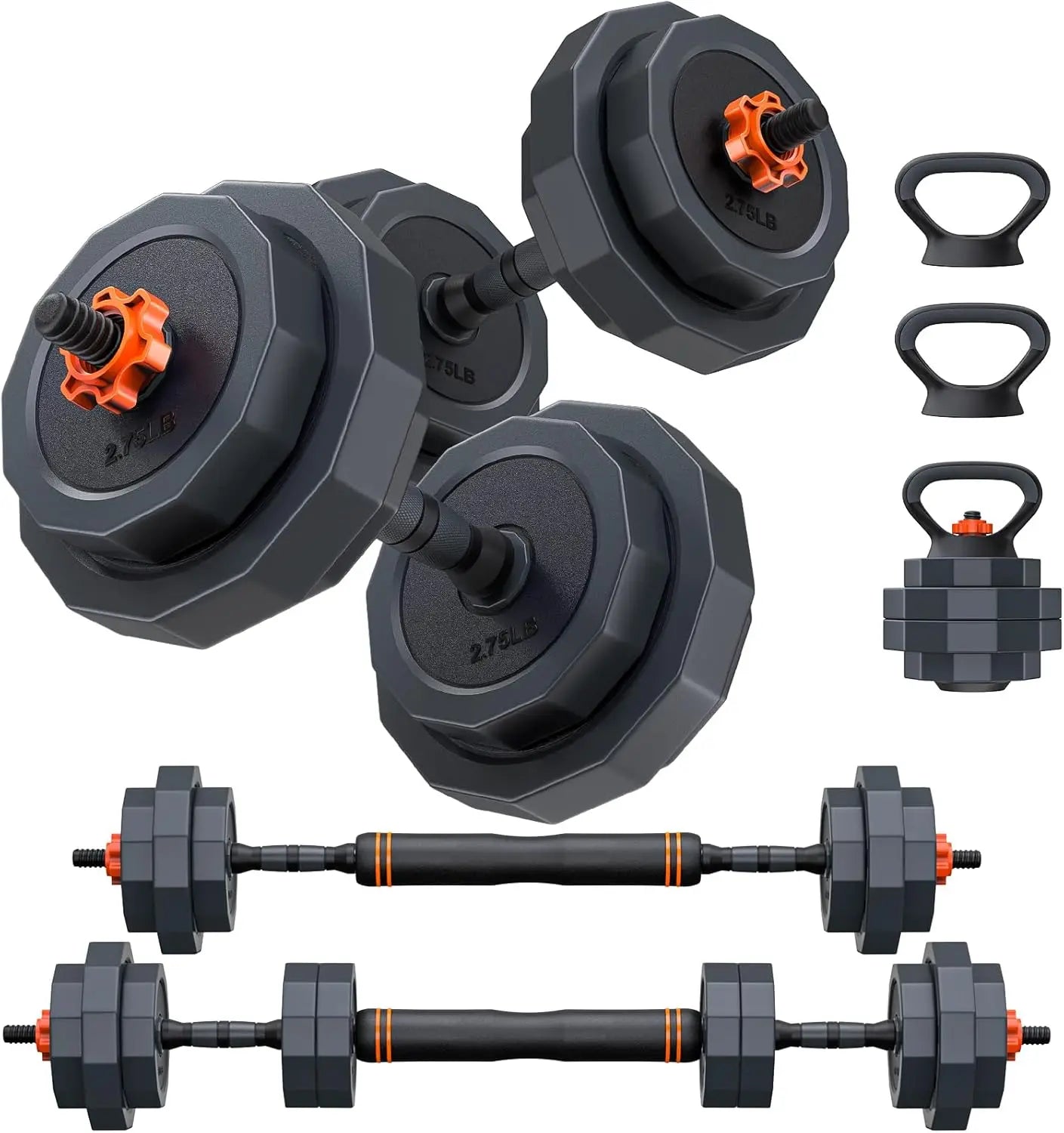 Adjustable Dumbbells Set, 45/65/85 lbs Free Weight Set with Connector, 4 in1 Dumbbells Set for Home Gym Workout