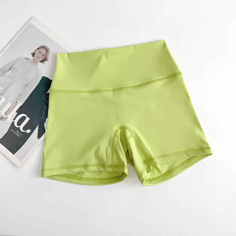 Women Sports Biker Shorts Women Naked Feeling High Waist Yoga Shorts Push Up Fitness Leggings Tummy Control Yoga Slim Shorts