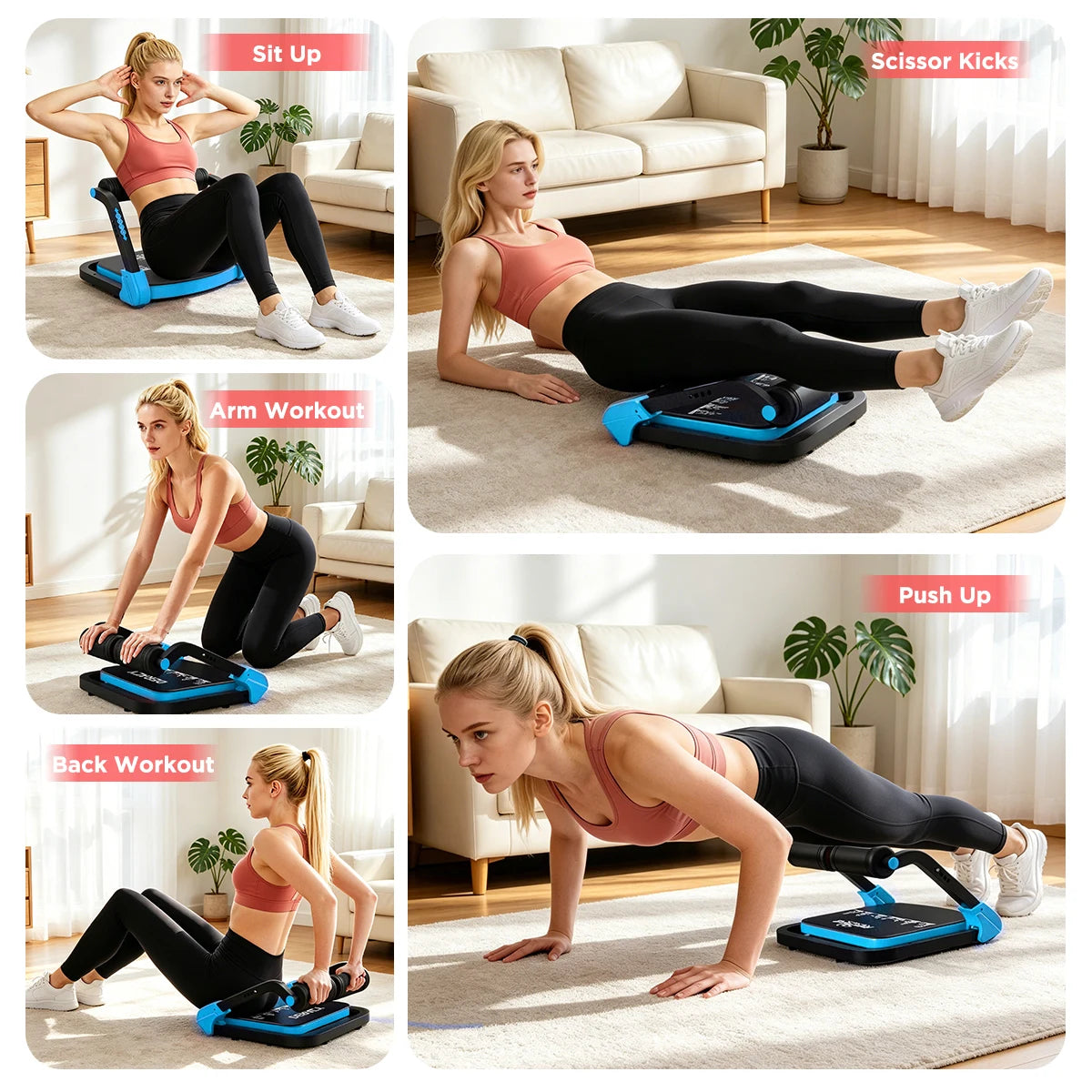 Relife Adjustable Core Training Machine Sit up Exercise Equipment Automatic Rebound Home Gym Foldable Portable Fitness Equipment