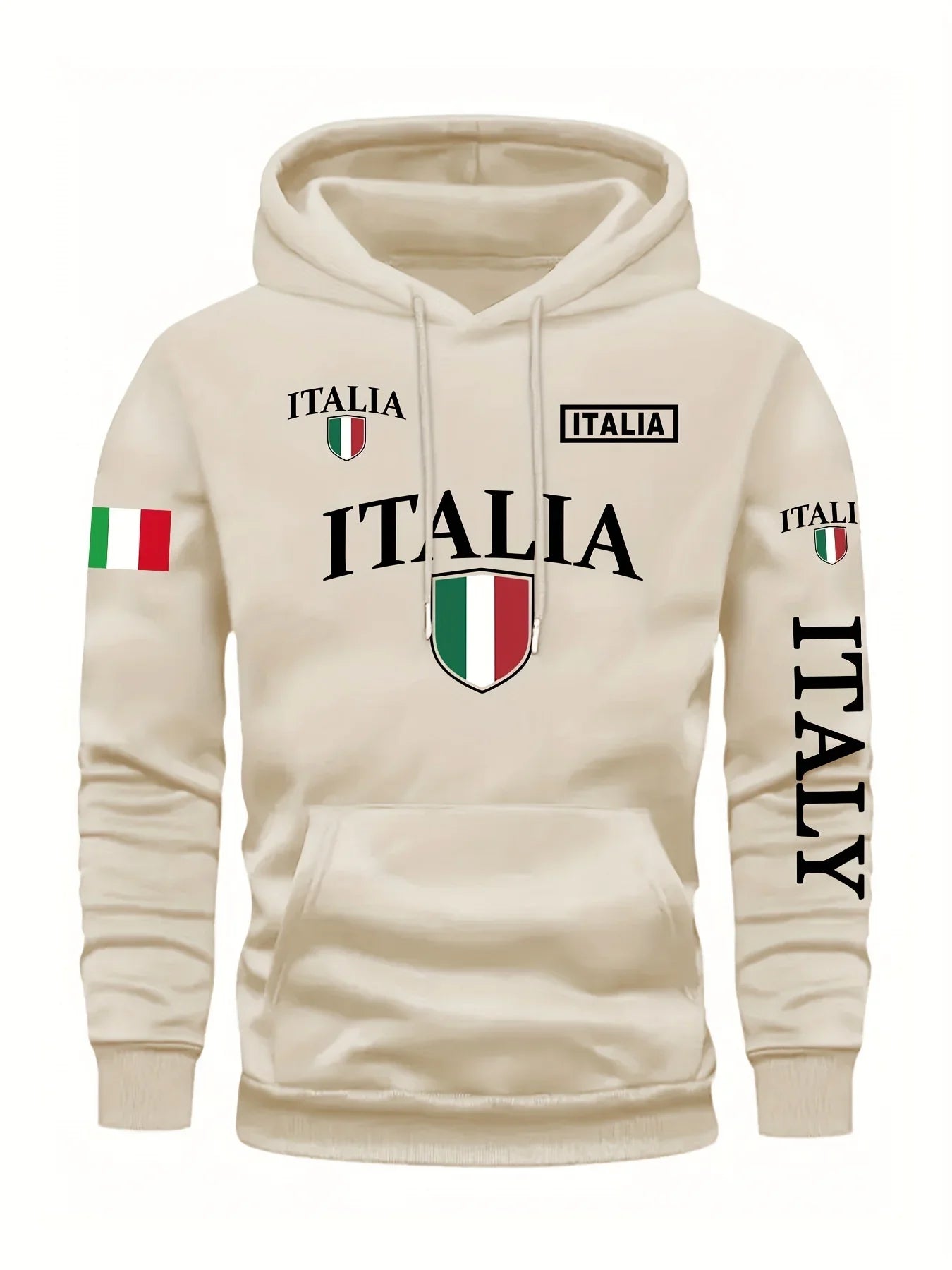 Autumn/Winter New Style - Italian Flag Letter Print Men's/Women's Hooded Sweatshirt - Warmth and Comfortable Sportswear