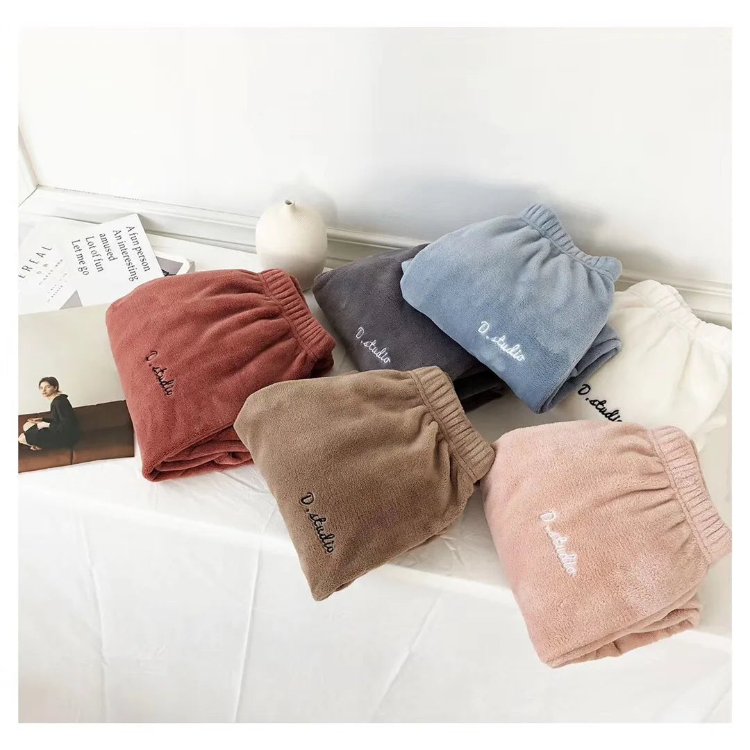 Winter Women Underwear Thermal Warm Trousers Velvet Pajama Pants Waist Home Women Casual Cashmere Trousers Autumn