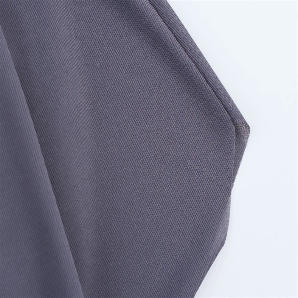 2025 new women's clothing casual elegant European and American style design sense simple pleated decoration asymmetric dress