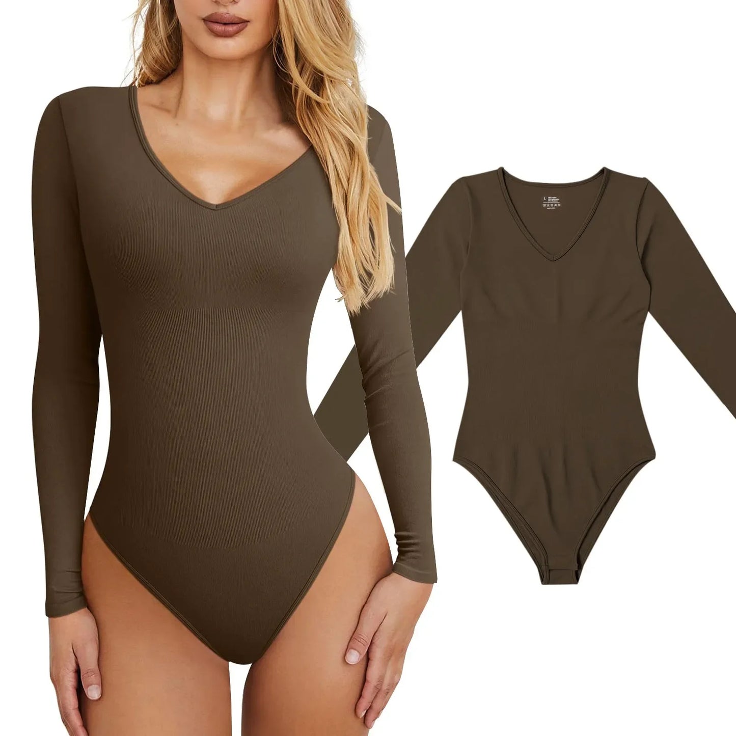 Woman Clothing Women'S Sexy Knitted  Underwear Crew Neck Long Sleeve Leggings Slim Jumpsuit Bodysuit Top Ropa Mujer Juvenil