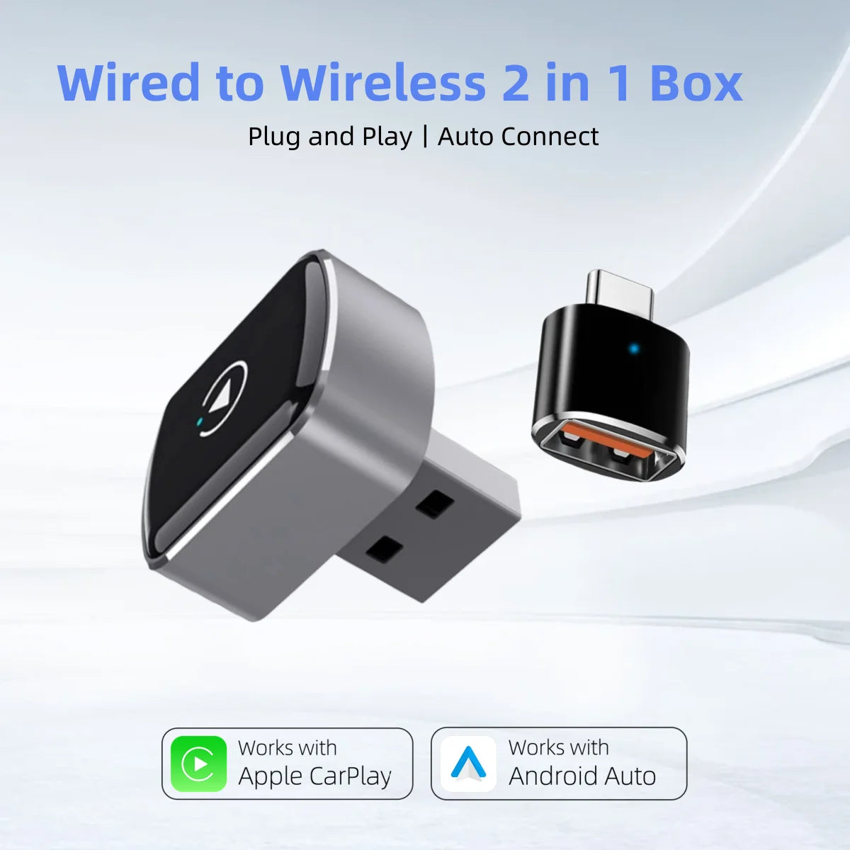 Wireless CarPlay Android Auto Adapter USB Dongle Smart Mini Box Plug and Play Universal for Volkswagen Toyota