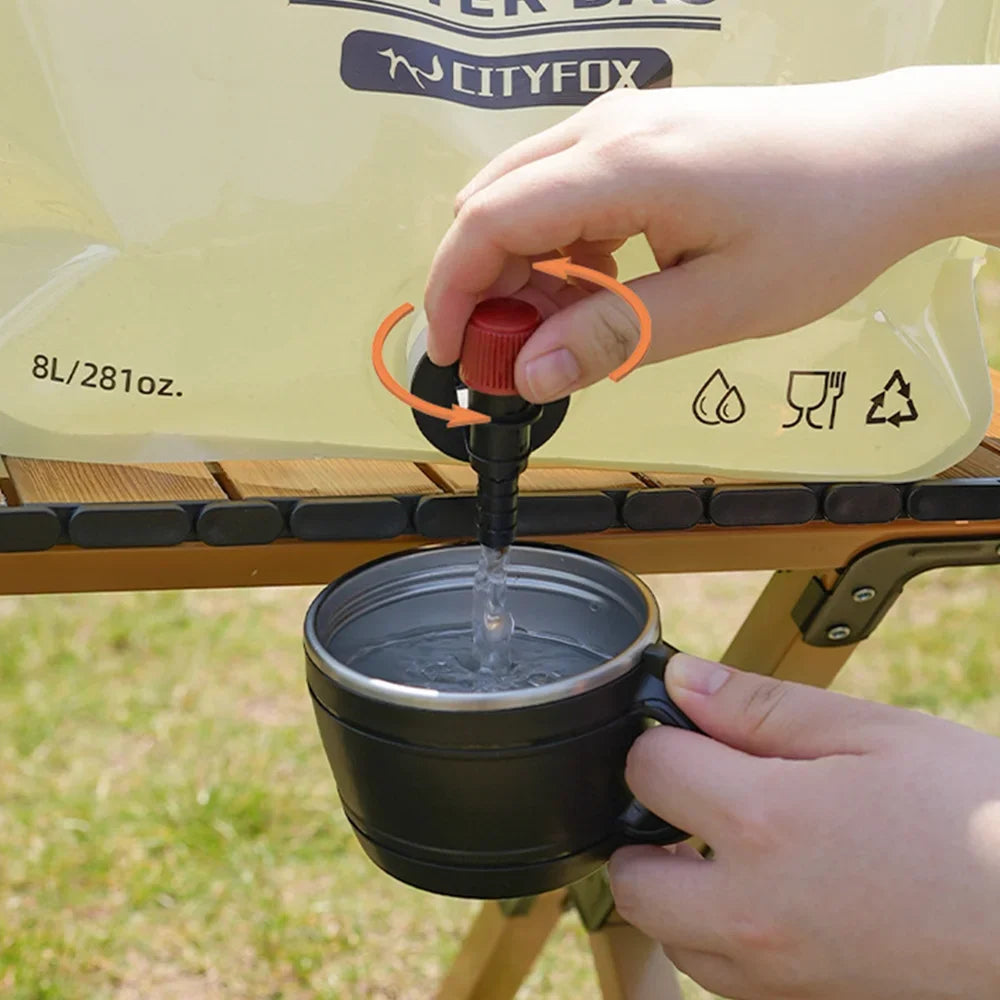 Outdoor Large Capacity Water Bag 8L Portable Foldable Water Storage Bag Camping Car Food Grade Soft Water Storage Bag