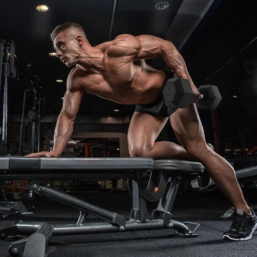 1 Pair 2Pcs 3085LB Rubber Coated Cast Iron Hex Dumbbells for Home Gym Workout Adjustable Weight Training Set with NonSlip Grip