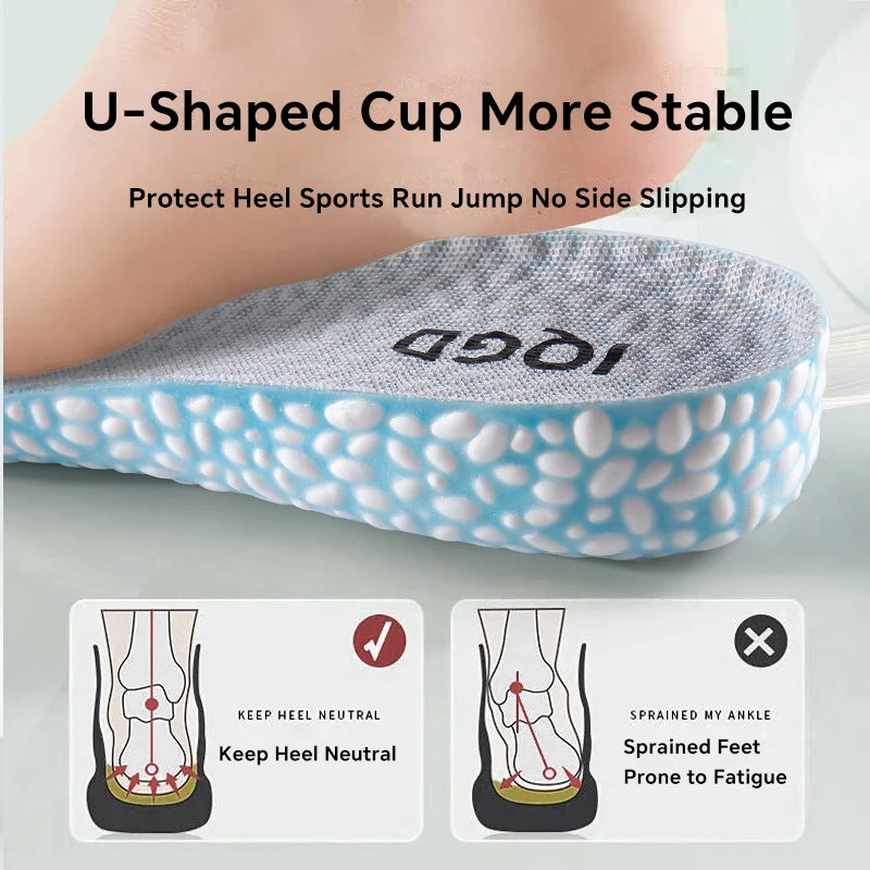 1 Pair EVA Material Invisible Height Increase Insoles For Shoes Breathable Shock Absorption Comfortable For Women Men