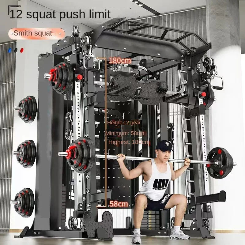 Gantry Rack Fitness Equipment Household Smith Machine Squat Push Rack Multi-Functional Set equipment Comprehensive Trainer
