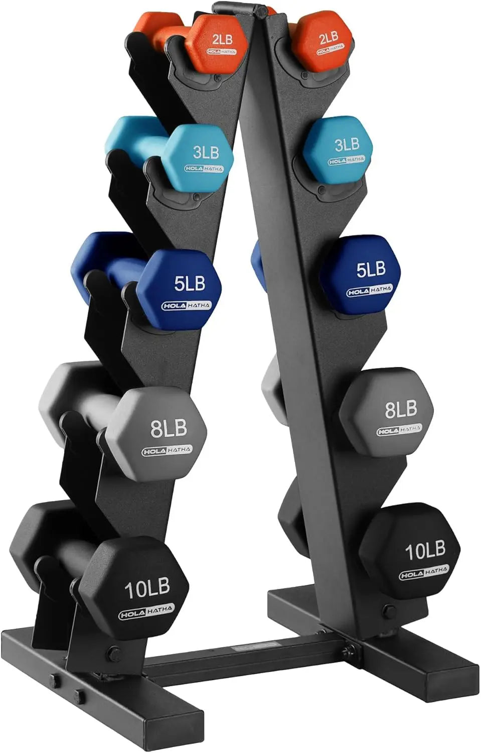Neoprene Dumbbell Free Hand Weight Set with Rack, Ideal for Home Exercises to Gain Tone and Definition