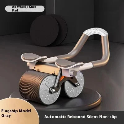 Ab Roller Wheel Abdominal Muscle Trainer 2-Wheeled Muscle Strengthening Trainer Automatic Rebound Ab Exercise Machine for Adults
