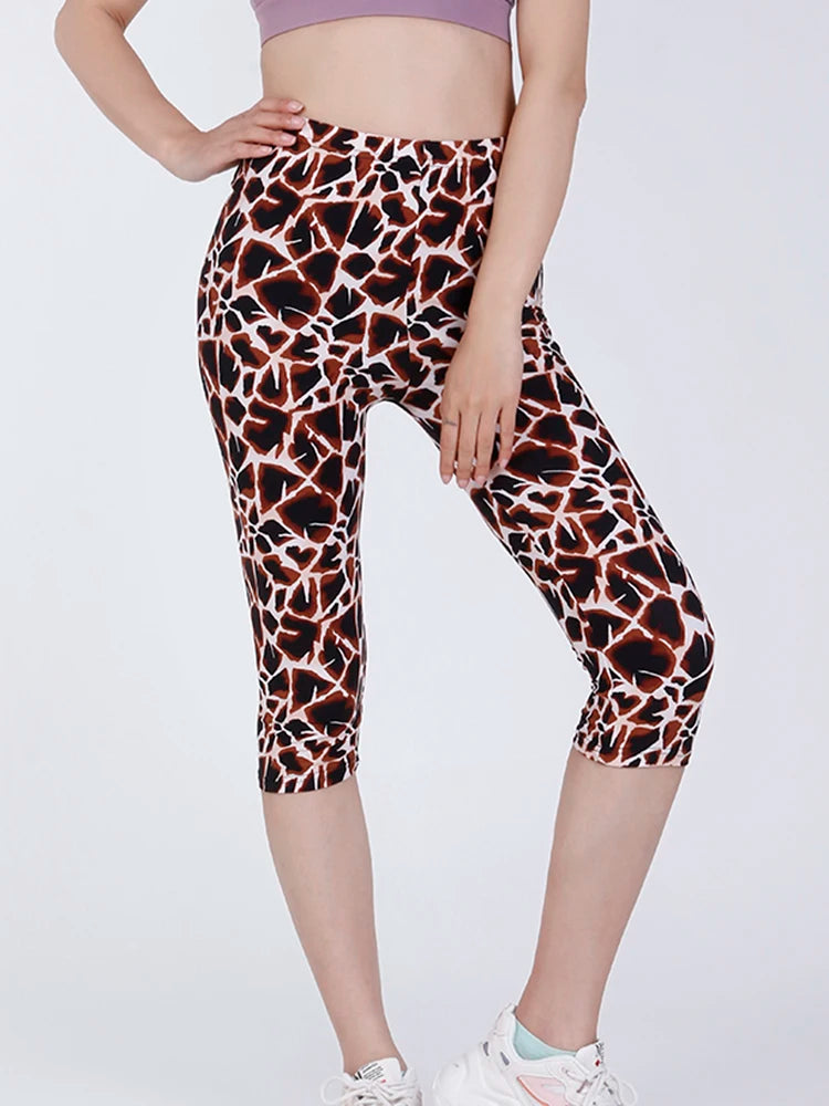 CUHAKCI Fitness Leggins Polyester Capris Workout Trousers Camouflage Printed Leggings Sexy Women Lady Army Green High Elastic