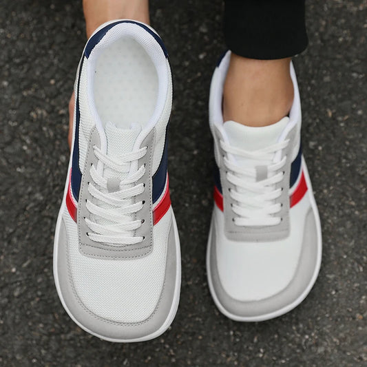 New Wide Toe Men Shoes Casual Versatile Soft Sole Wide Last Shoes Walking Sneakers Breathable Mesh Comfortable Barefoot Shoes