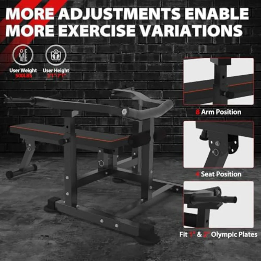 Adjustable Chest Press Machine with Independent Converging Arms Flat/Incline Weight Bench for Home Gym AB Workout Strength Trai