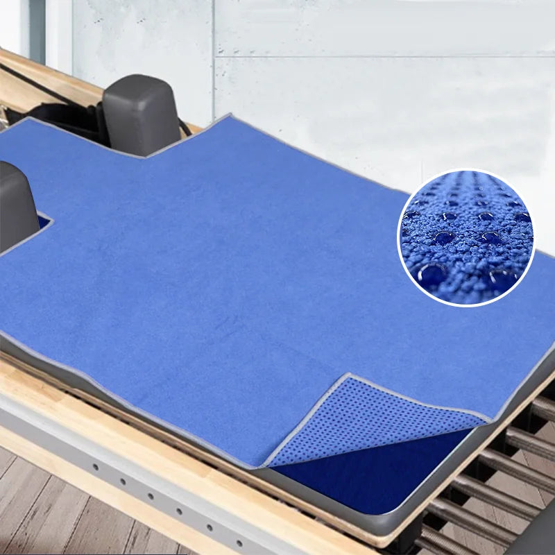 Machine Washable Pilates Core Mat Anti-Slip Mat for Large Equipment Yoga Studios, Sweatproof and Soft, Insulated Yoga Towel Port