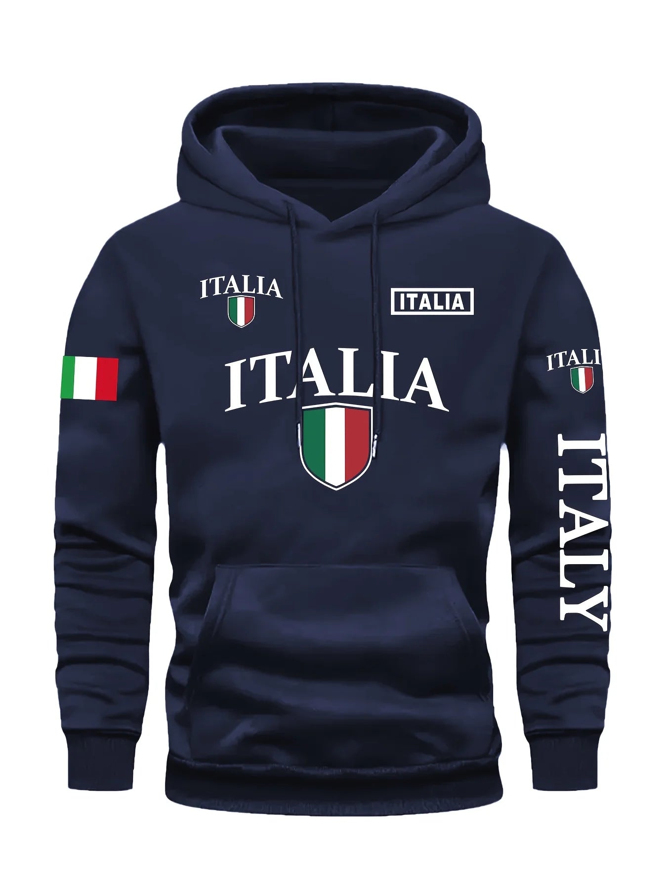 Autumn/Winter New Style - Italian Flag Letter Print Men's/Women's Hooded Sweatshirt - Warmth and Comfortable Sportswear