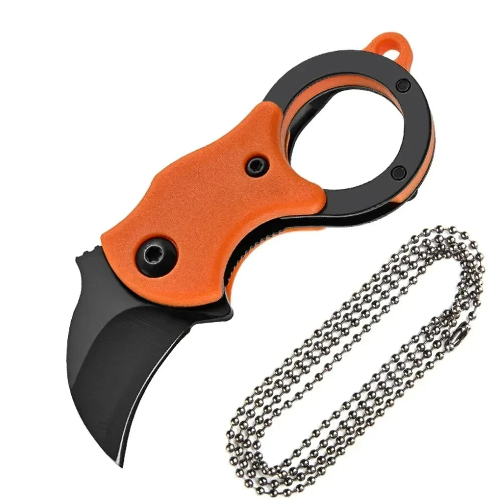 NEW Keychain Pocket Stainless Steel Camping Small Mini Portable Knife Peeler Fixed Blade Multi EDC Tool with Chain