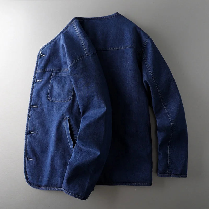 American Retro Men's Denim Cotton Jaet Original Tail Single M Cotton Clothes Thiened Casual Sle Youth ular