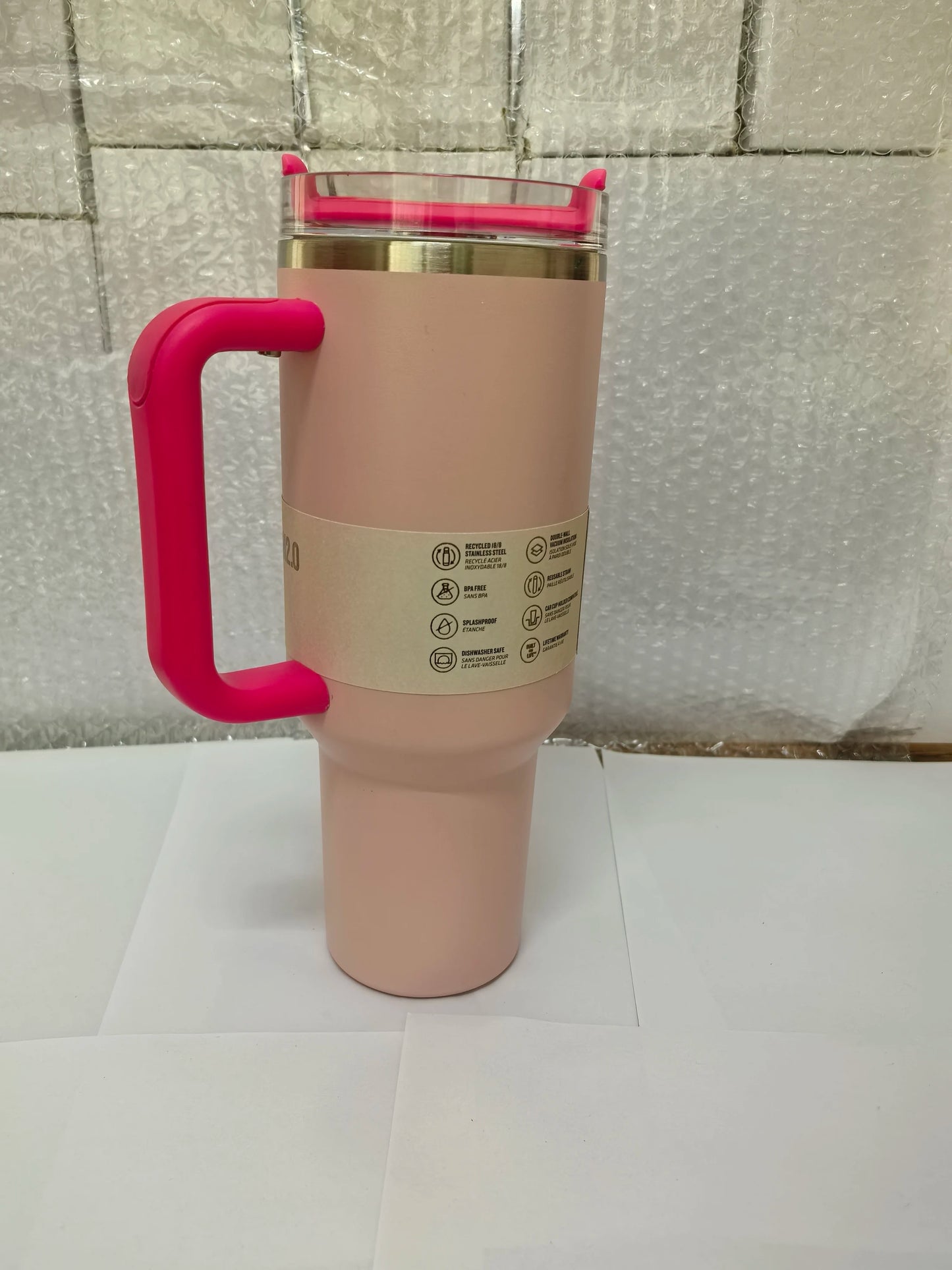 New 2nd generation 40oz handle cup double-layer stainless steel thermal insulation and cold insulation car cup Bingba cup,