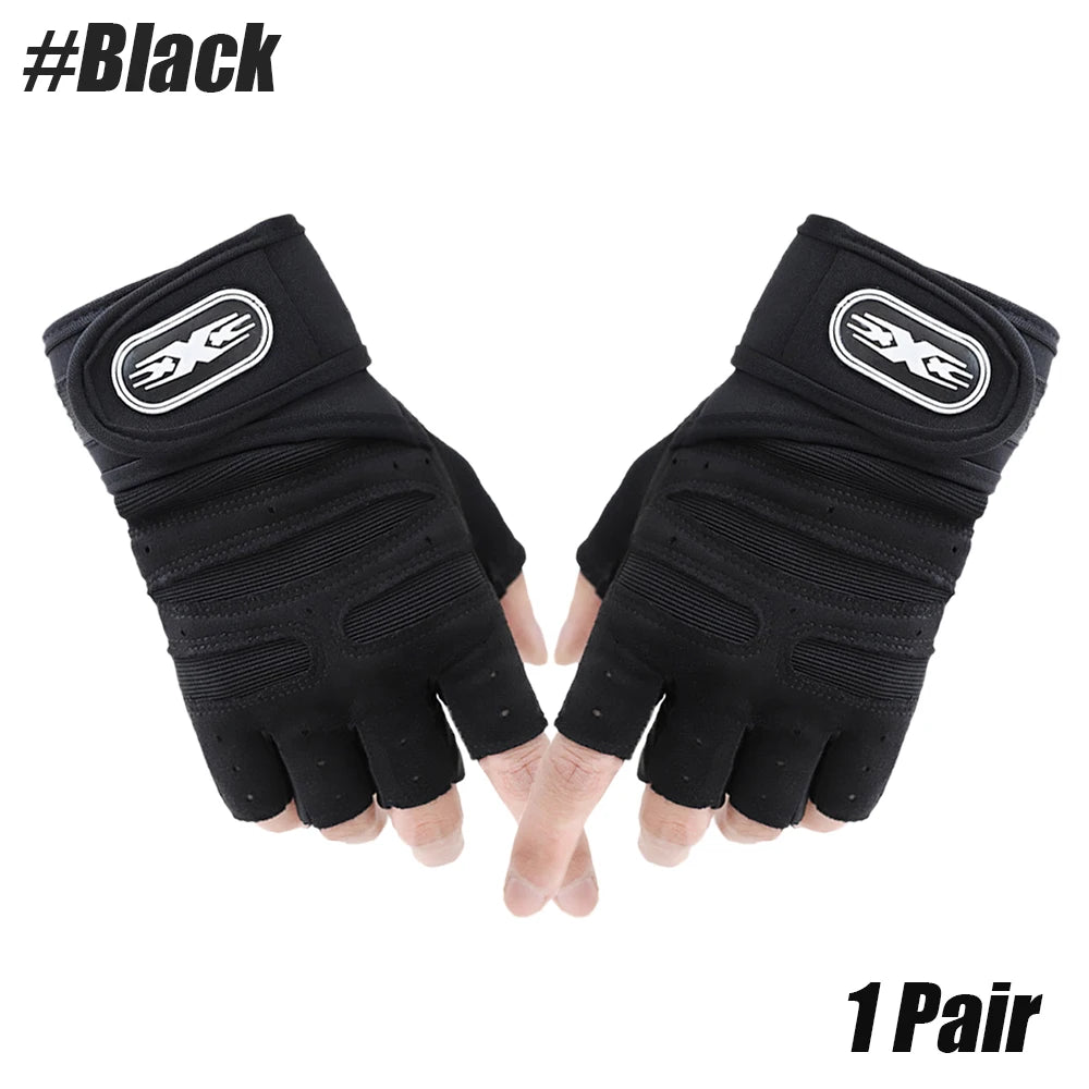1 Pair Workout Gloves, Antislip Weight Lifting Gloves, Superior Grip & Palm Protection for Weightlifting, Fitness, Gym, Cycling