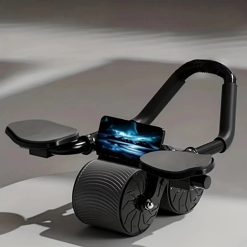 Ab Roller Wheel Abdominal Muscle Trainer 2-Wheeled Muscle Strengthening Trainer Automatic Rebound Ab Exercise Machine for Adults