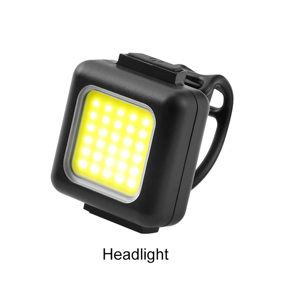 Bicycle Light Set Type-C Charging Headlight Taillights Easy to Install 3 Lighting Modes MTB Bike Front Rear Light Warning Set