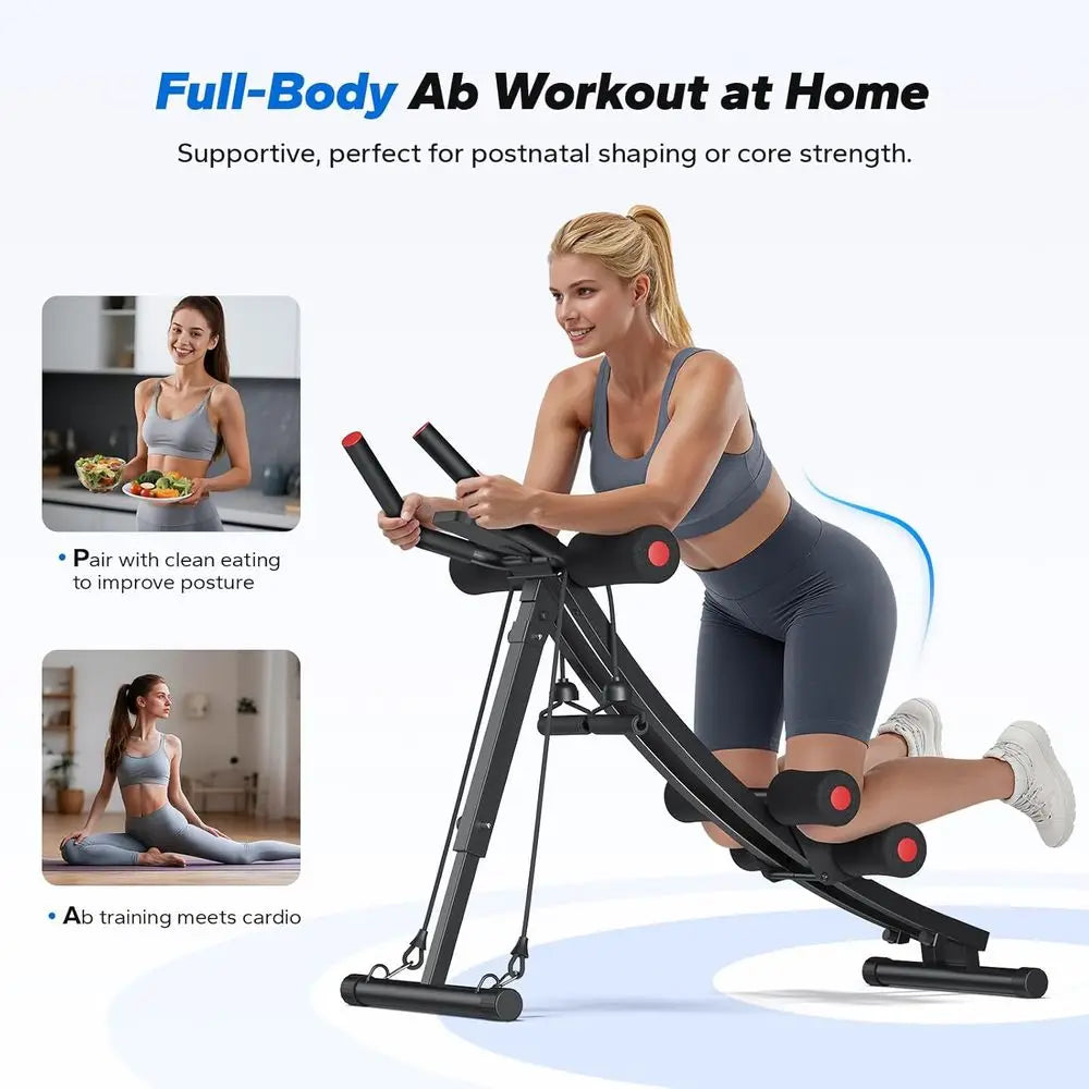 Dual Track Ab hine, Adjustable Ab Trainer hine, Ab Workout Equipment or Home Gym, Ergonomic Arc Track or Better Abs, oldable Wor