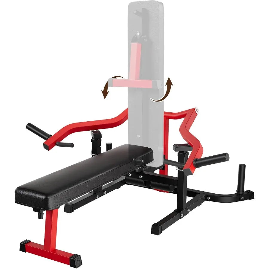 Chest Press Machine for Home Gym with 450LBS Max Weight Capacity Independent Converging Arms Adjustable 30 Flat Incline Bench f