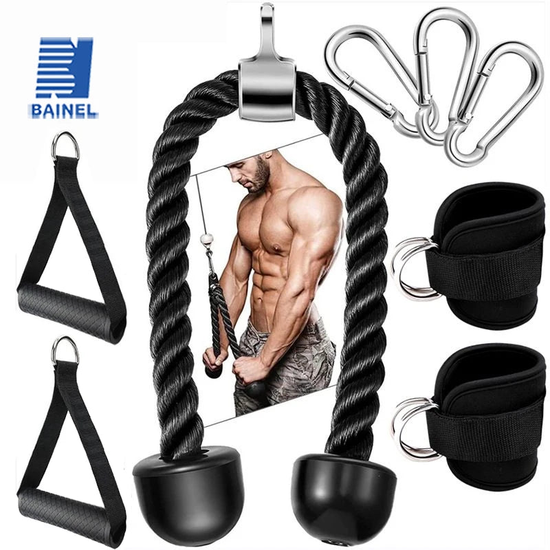 Biceps Training Gantry Frame Equipment Double Head Pull Rope Gym Accessories Triceps Lower Press Handle Tricep Laterals Muscle