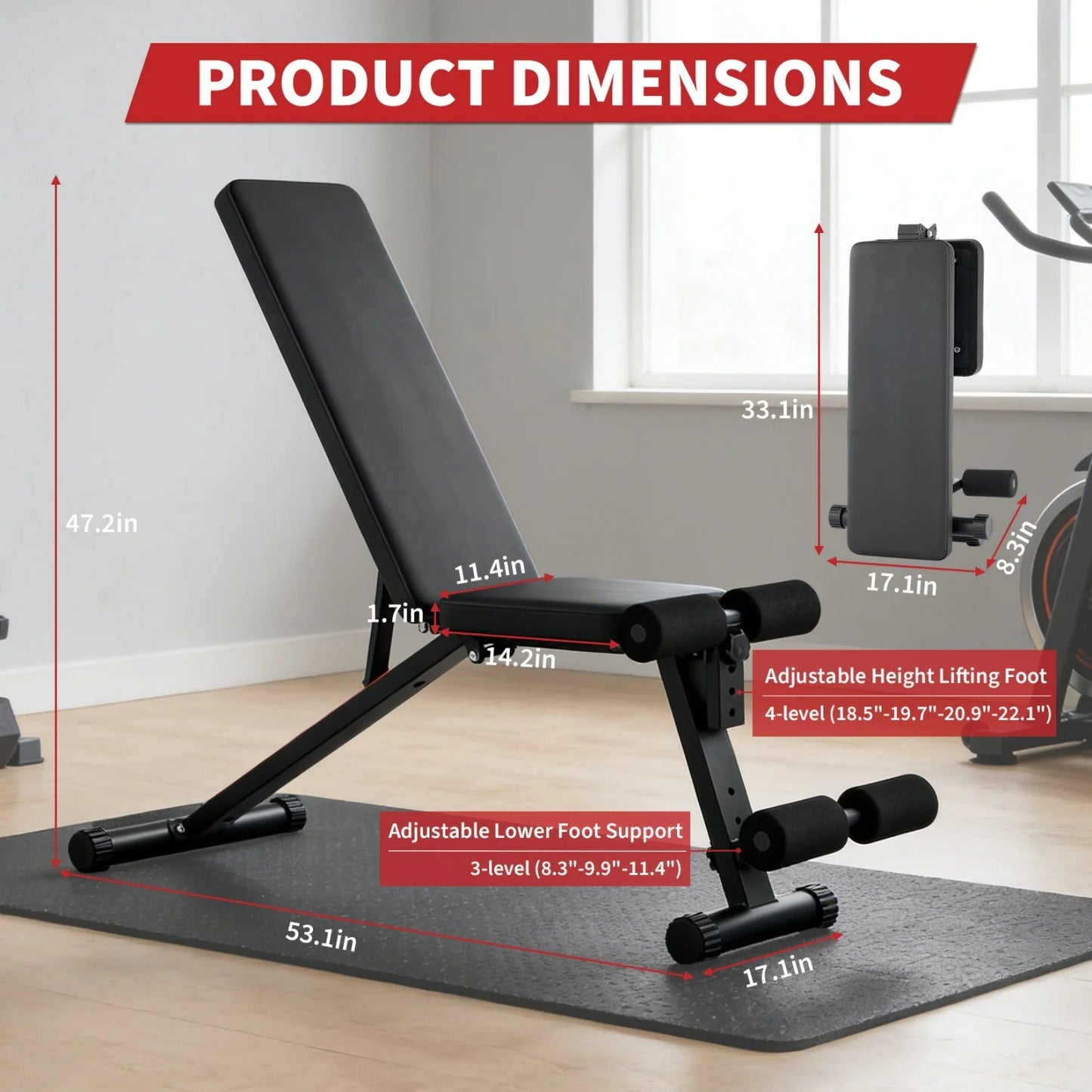 Adjustable Weight Bench with Leg Extension & Preacher Curl,Incline Decline Workout Bench for Home Gym, Heavy Duty Exercise Bench