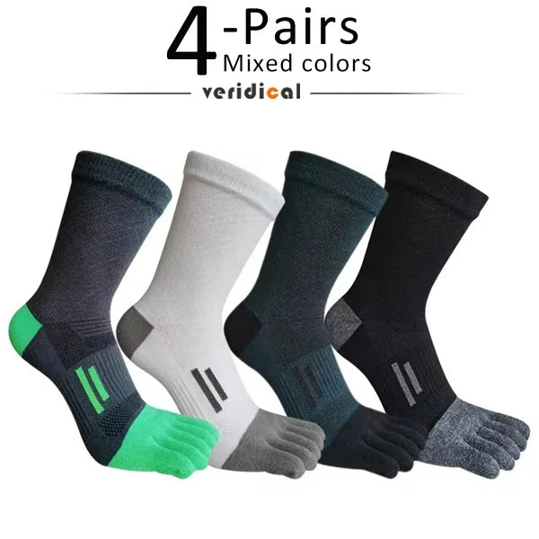 1/4 Pairs Toe Short Socks Sport Man Compression Cotton Sweat-Absorbing Young Casual Anti-Bacterial Breathable 5 Finger Socks