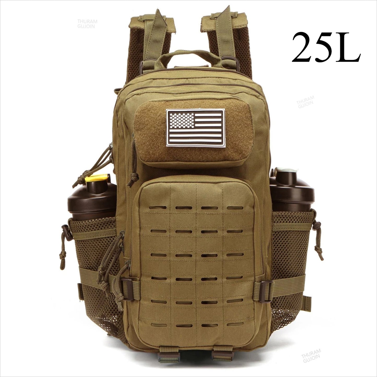 25L/50L Tactical Backpack Bag Hunting MOLLE Backpack GYM For Men EDC Outdoor Hiking Rucksack Witch 2 Bottle Holders