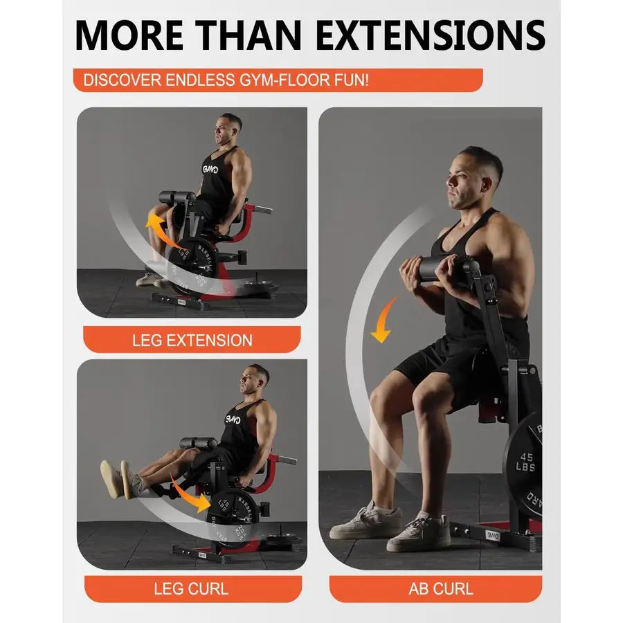 Leg Extension and Curl Machine, Lower Body Special Leg Machine, Adjustable Leg Exercise Bench with Plate Loaded, Custom