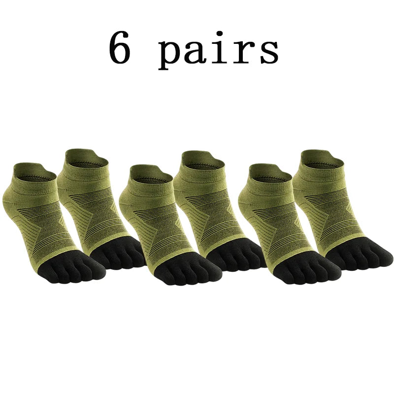 Merino Wool Hiking Socks Thermal Warm Moisture Absorption Toe Socks For Ski Climbing Running Breathable Thick Sport Toe Socks