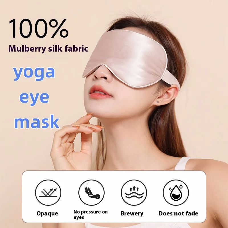 Portability Yoga Meditation Eye Mask Double Blackout Mulberry Silk Sleeping Comfort Fatigue Relief for Travelling and Resting