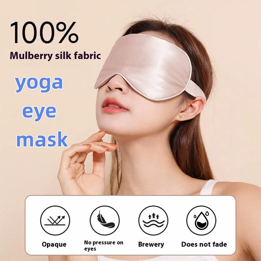Portability Yoga Meditation Eye Mask Double Blackout Mulberry Silk Sleeping Comfort Fatigue Relief for Travelling and Resting
