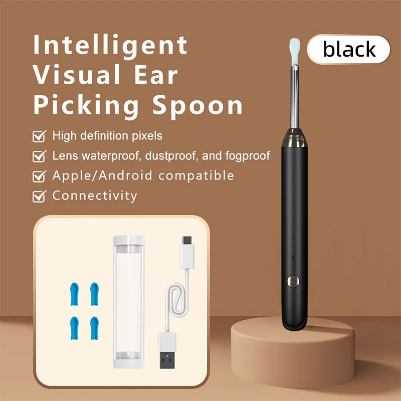 Tinsol Smart Visual Ear Cleaner 1296P Ear Sticks Otoscope USB C Charging Endoscope Wax Removal Tool Earpick Camera Health Care