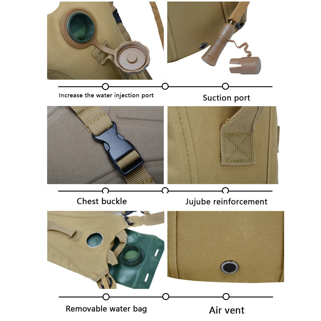Camping 3L Water Bag Hydration Pack Water-proof Nylon With Bladder For Running Cycling Tourism Climbing Hiking sports