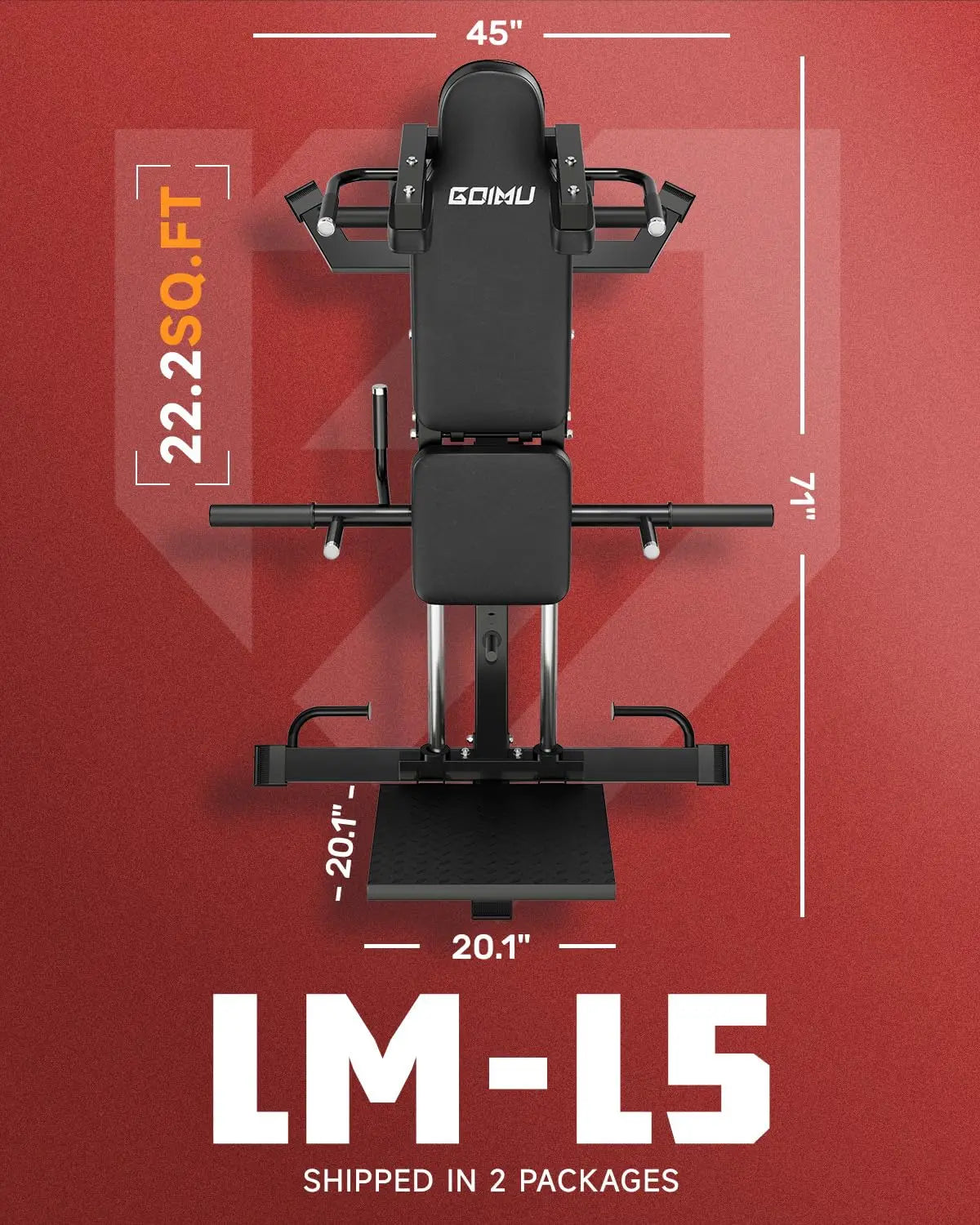L5 Leg Press Hack Squat Machine, 30-Degree Leg Press Machine for Home Gym, Compact Hack Squat Machine with Removable, Custom