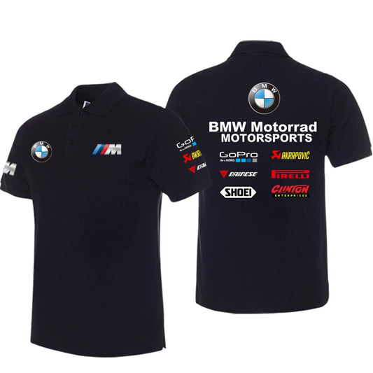 BMW Motorcycle Cycling Suit Short-sleeved Team Clothes Polo Shirt Track Factory Uniform Locomotive Lapel T-shirt Men Clothing