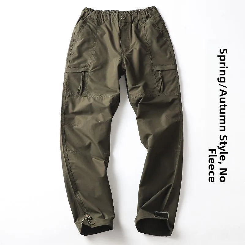 Outdoor Workwear Pants Men's Loose Fce Lined Thi Soft ell Hiking Pants Windproof Waterproof Climbing Trousers