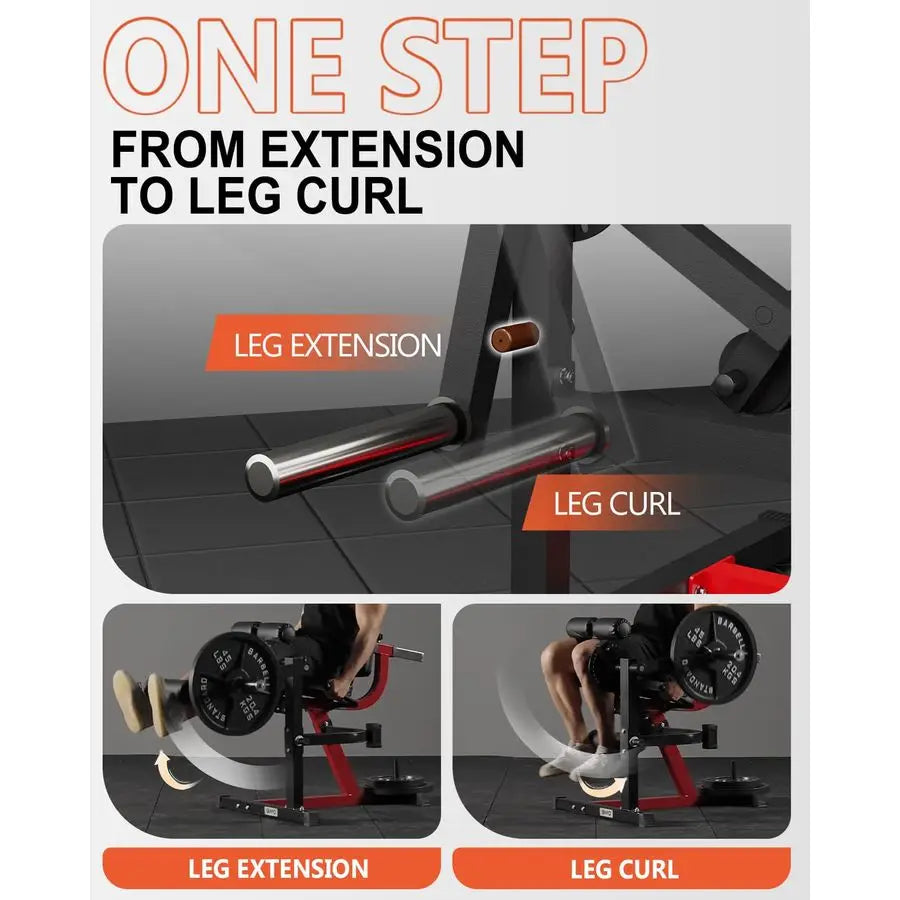 Leg Extension and Curl Machine, Lower Body Special Leg Machine, Adjustable Leg Exercise Bench with Plate Loaded, Custom