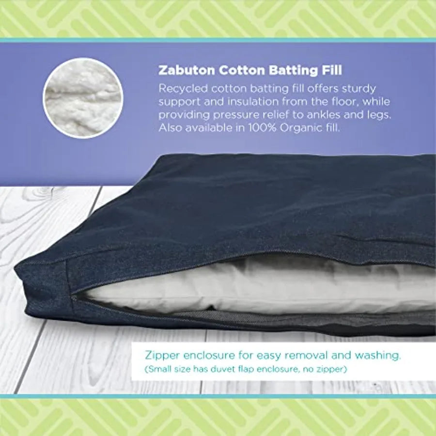Zabuton Meditation Cushion for Workout - Supportive Yoga Floor Seat Cushion for Comfort and Posture Support - Washable Cotton F