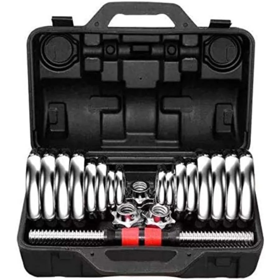 Cast Iron Adjustable Dumbbell Barbell Set 110LB 66LB 44LB Weight with Connecting Rod 2 in 1 Home Body Workout Exercise Equipmen