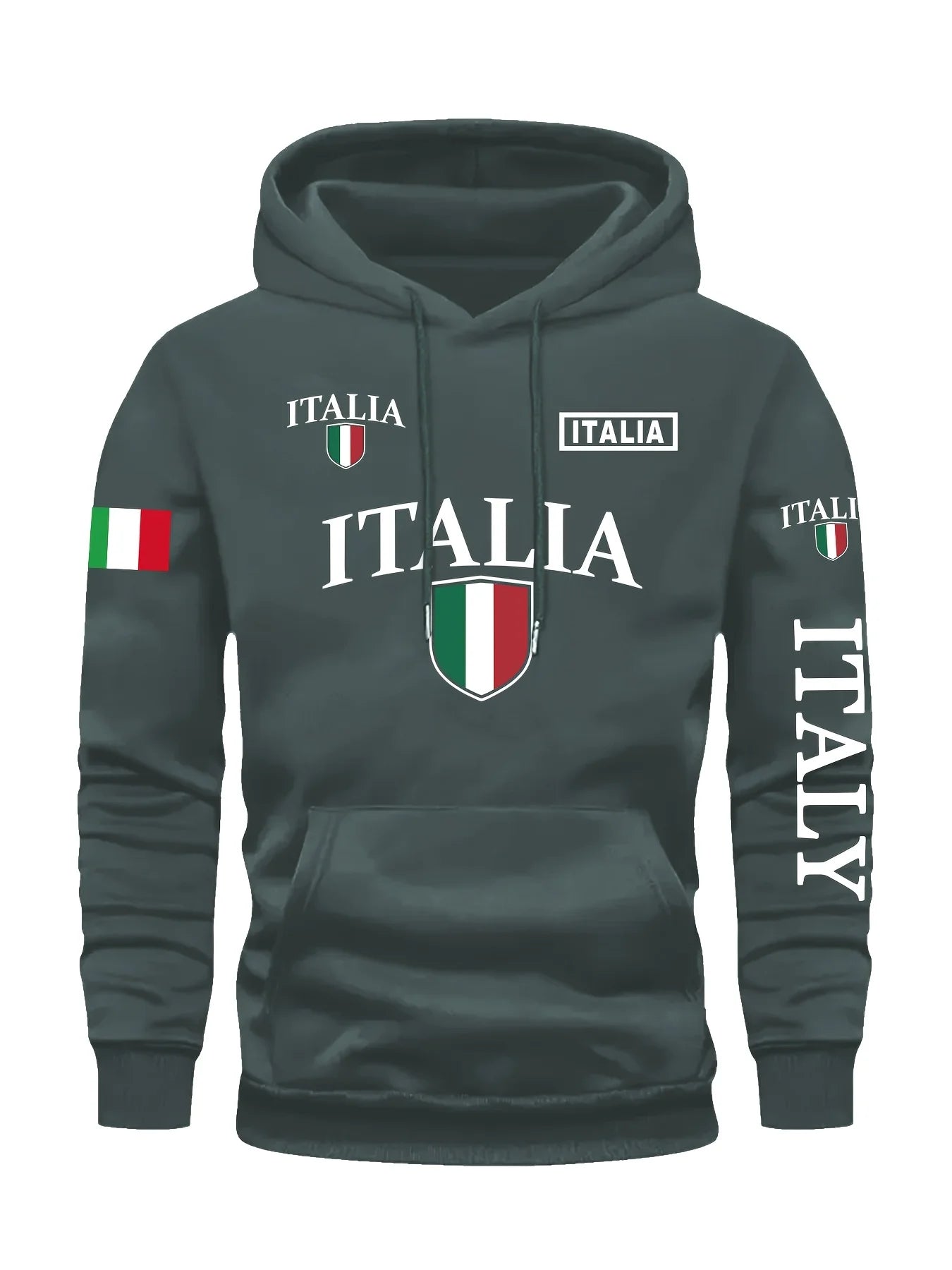 Autumn/Winter New Style - Italian Flag Letter Print Men's/Women's Hooded Sweatshirt - Warmth and Comfortable Sportswear