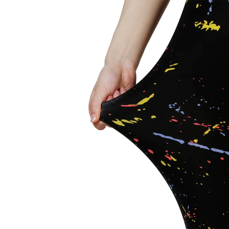 QR10 Black Speckled Ink Colored Love Printing Sept Women's Fashion High Elastic Elastic Underpants