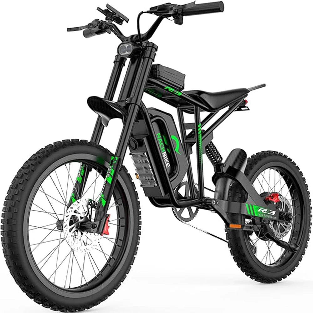 R1 Electric Dirt Bike for Adults Peak 4000W brushless Motor 40 MPH Speed Dirtbike 50 Miles Range Ebike with 60V 25Ah Battery