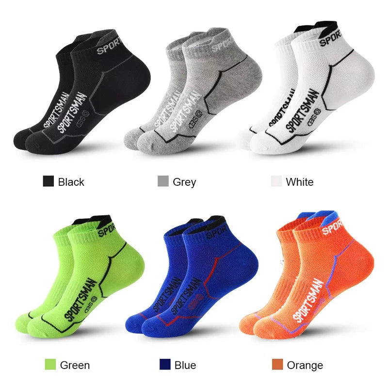 6 Pairs Socks Men's Short Socks Sweat Absorbent and Odorous Basketball Socks Running Sports Socks Breathable Mesh Men's Socks
