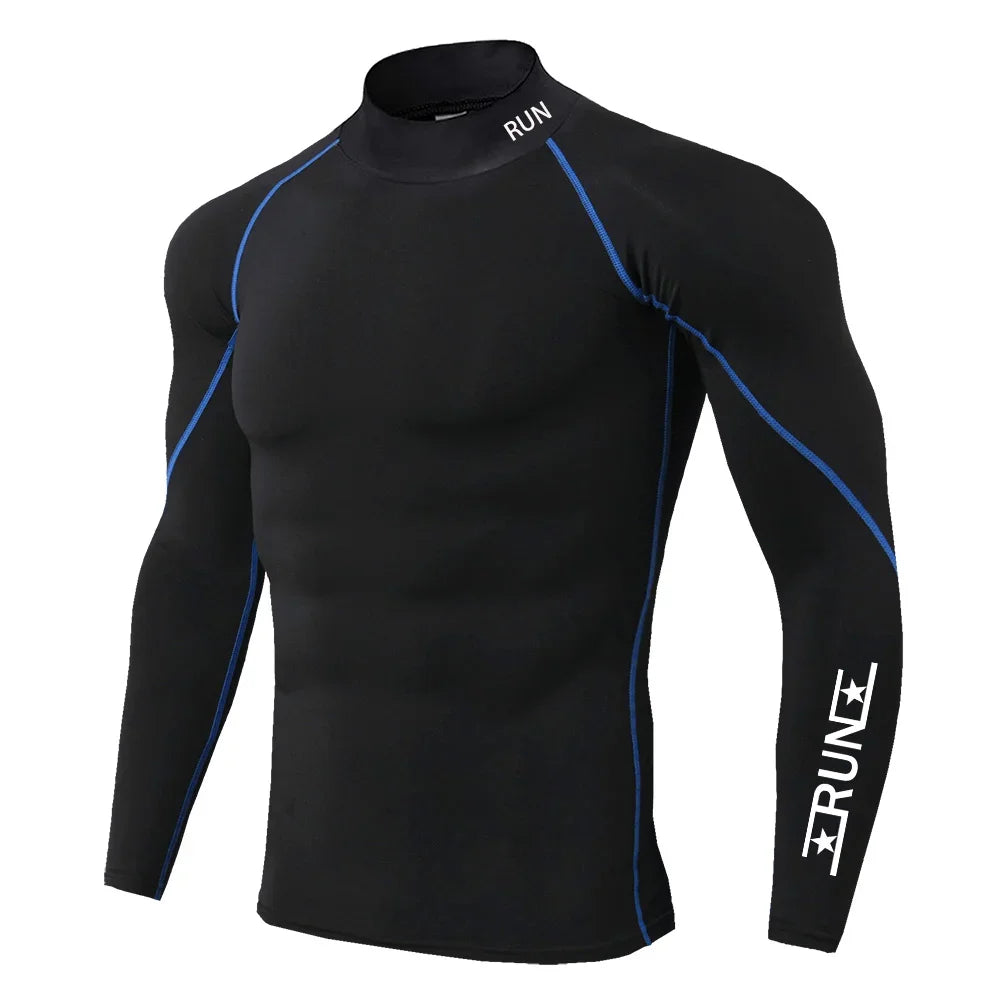 Running Compression T Shirt Men's Gym Training Quick Dry Shirts Fitness Undershirts Bodybuilding Tops Male Sports Wear