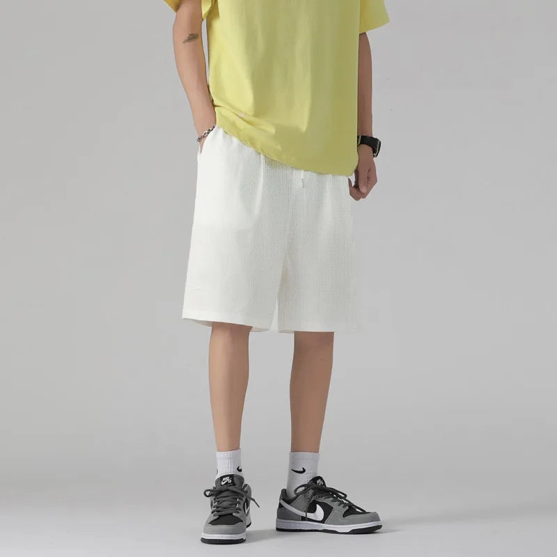 Summer Men'S Large Size Casual Shorts Beach Pants Running Sport Straight Short Pants Male Thin Sweatpant Leisure Loose Shorts